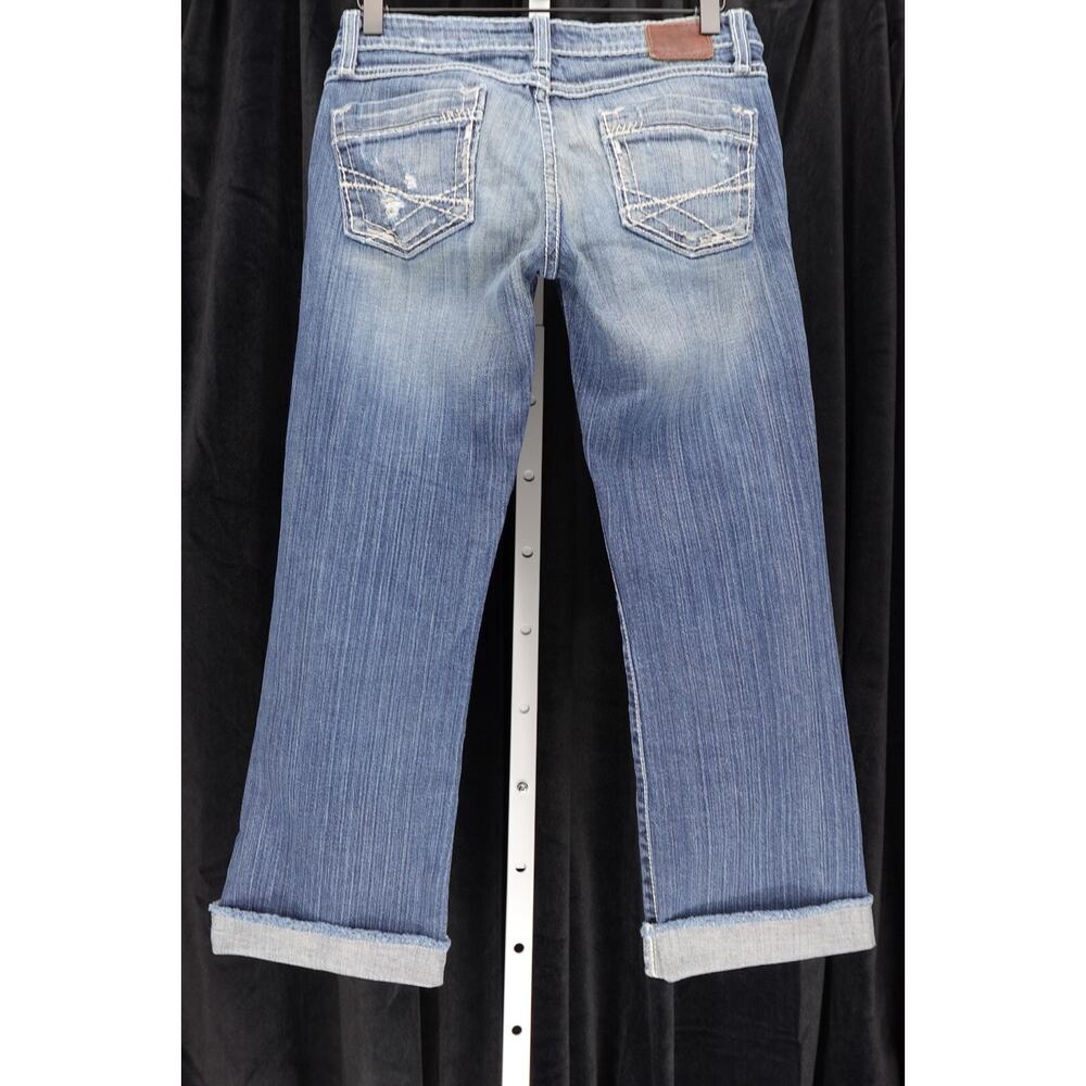 BKE Denim Women's Distressed Starlite Rolled Cuff Crop Raw Hem Denim Jeans SZ 26 - Picture 10 of 16